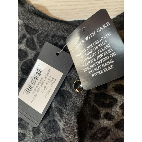 Colour Works Womens Small Black And Grey Sweater Striped Animal Print - Picture 4 of 5